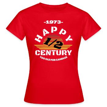 Joyeux 50e anniversaire - T-shirt Femme - rouge - Devant - AI Model Female 172 dark (172cm)