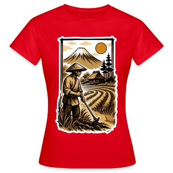 Harvest Sun Mountain Field - Women's T-Shirt - red - Front - AI Model Female 172 dark (172cm)