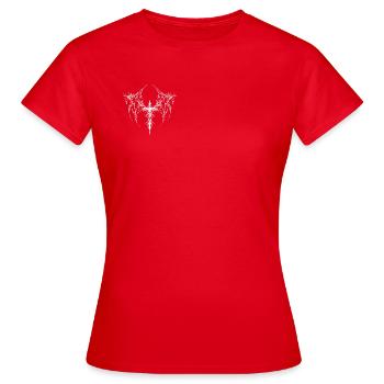 Dorniges Kreuzornament Logo - Frauen T-Shirt - Rot - Vorne - AI Model Female 172 dark (172cm)