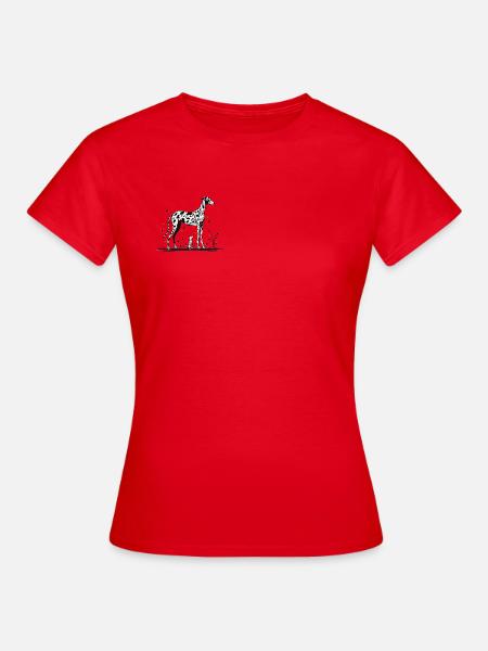 Hund & Welpe StreetArt - Frauen T-Shirt - Rot