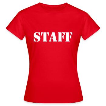 staff - T-shirt Femme - rouge - Devant - AI Model Female 172 dark (172cm)