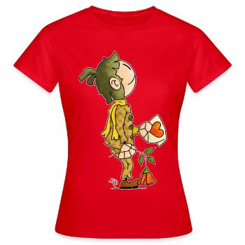 Quinn - der glückliche Liebesbrief / - Frauen T-Shirt - Rot - Vorne - AI Model Female 172 dark (172cm)