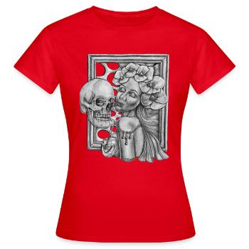 Deep Drink - Frauen T-Shirt - Rot - Vorne - AI Model Female 172 dark (172cm)