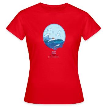 La vague - T-shirt Femme - rouge - Devant - AI Model Female 172 dark (172cm)