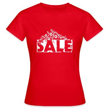 Sale - Ausverkauf - Frauen T-Shirt - Rot - Vorne - AI Model Female 172 dark (172cm)