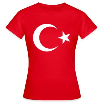T-shirt turc avec demi-lune et étoile - Türkiye ! - T-shirt Femme - rouge - Devant - AI Model Female 172 dark (172cm)