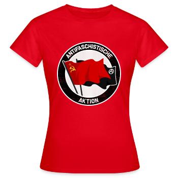 Antifascist action - Women's T-Shirt - red - Front - AI Model Female 172 dark (172cm)