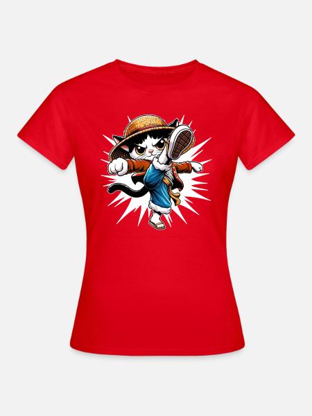 Anime Chat Drôles D’animaux - T-shirt Femme - rouge