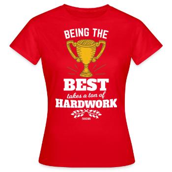 Hard Work Cup Winner Success - Women's T-Shirt - red - Front - AI Model Female 172 dark (172cm)