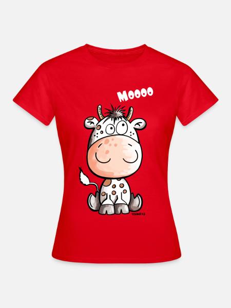 Mooo Cow - Calf - Baby - Gift - Animals - Women's T-Shirt - red