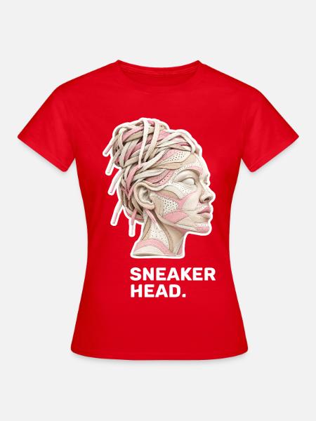 Weibliche Sneakerhead – Sneaker-Girl - Frauen T-Shirt - Rot