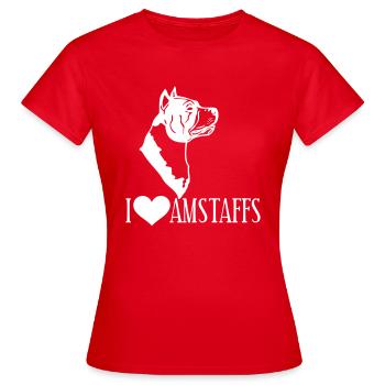americanstaffy0d - T-shirt Femme - rouge - Devant - AI Model Female 172 dark (172cm)