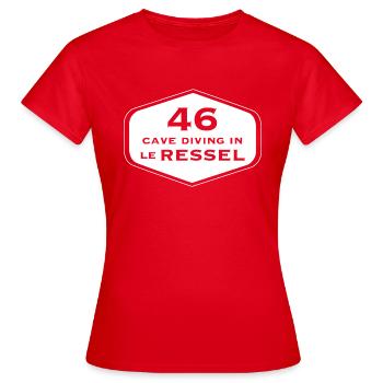Cave diving in le Ressel - T-shirt Femme - rouge - Devant - AI Model Female 172 dark (172cm)