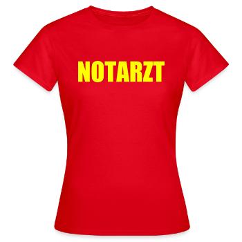 Notarzt - Frauen T-Shirt - Rot - Vorne - AI Model Female 172 dark (172cm)