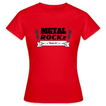Metal Rockz - that's it - Frauen T-Shirt - Rot - Vorne - AI Model Female 172 dark (172cm)
