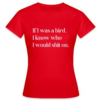 Si j’étais un oiseau - T-shirt Femme - rouge - Devant - AI Model Female 172 dark (172cm)