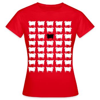 Prinzessin Black Sheep Erinnerungsstücke - Frauen T-Shirt - Rot - Vorne - AI Model Female 172 dark (172cm)