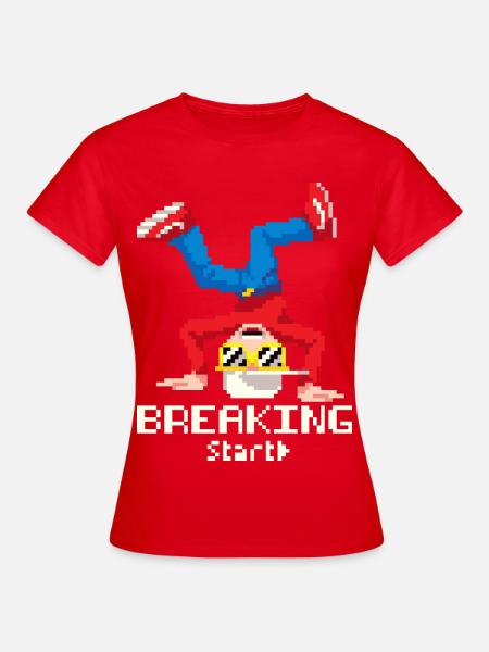 Pixel Breakdance B-Boy | Hip Hop rétro 8-bit - T-shirt Femme - rouge