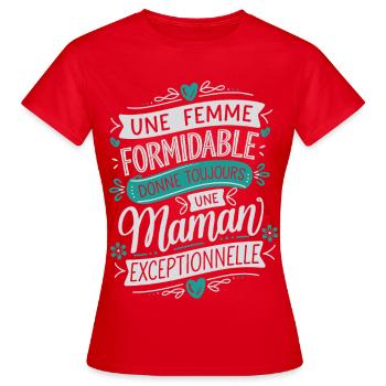 A great woman, an exceptional mother - Women's T-Shirt - red - Front - AI Model Female 172 dark (172cm)
