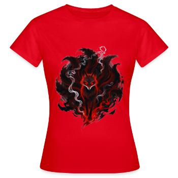 Flammenfuchs im Rauchkreis - Frauen T-Shirt - Rot - Vorne - AI Model Female 172 dark (172cm)