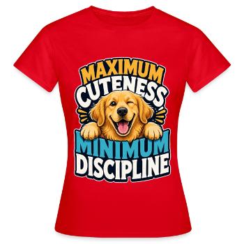 Golden Retriever - Women's T-Shirt - red - Front - AI Model Female 172 dark (172cm)