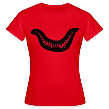 Monsta Mouth - Women's T-Shirt - red - Front - AI Model Female 172 dark (172cm)