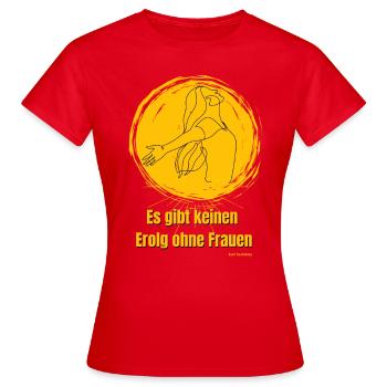 Frauenpower - Frauen T-Shirt - Rot - Vorne - AI Model Female 172 dark (172cm)