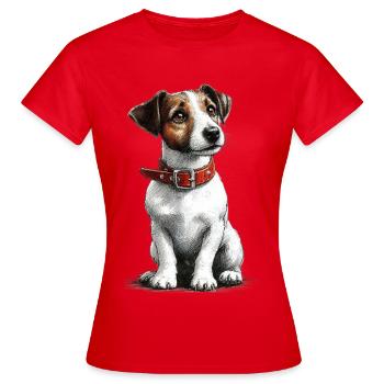 Jack Russel Terrier  - Frauen T-Shirt - Rot - Vorne - AI Model Female 172 dark (172cm)