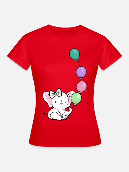 Ballonelefant mit Bogen - Frauen T-Shirt - Rot
