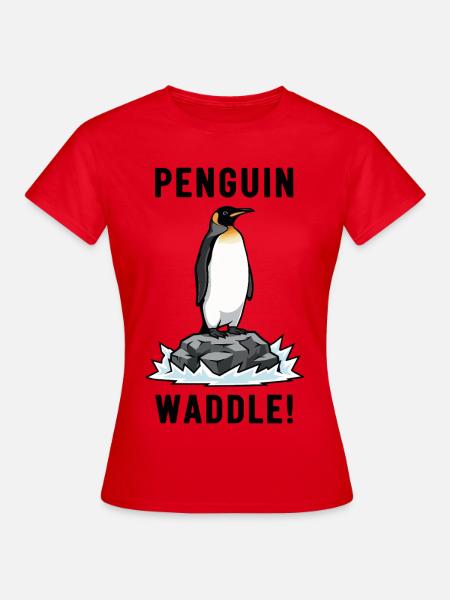 Königspinguin, Antarktis, Waddle, Pinguin Schwarz - Frauen T-Shirt - Rot