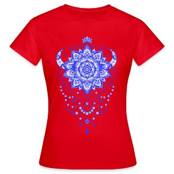 Spiritualité Géométrie Sacrée Fleur de Lotus Zen - T-shirt Femme - rouge - Devant - AI Model Female 172 dark (172cm)