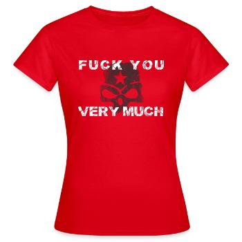 Fuckyou very much skull Schädel - Women's T-Shirt - red - Front - AI Model Female 172 dark (172cm)