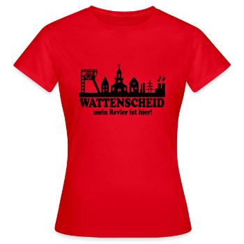 Skyline Wattenscheid - Mon quartier est ici - T-shirt Femme - rouge - Devant - AI Model Female 172 dark (172cm)