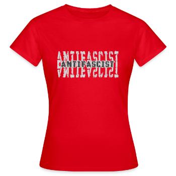 Antifascist - Women's T-Shirt - red - Front - AI Model Female 172 dark (172cm)