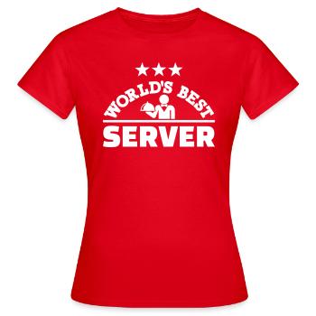 World’s best server - T-shirt Femme - rouge - Devant - AI Model Female 172 dark (172cm)
