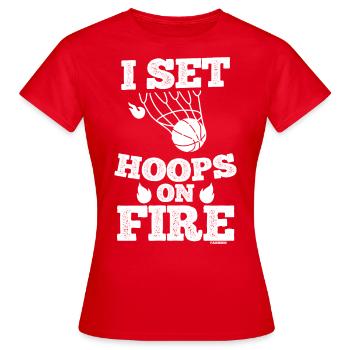 Basketballkorb Freiwurf Basketball - Frauen T-Shirt - Rot - Vorne - AI Model Female 172 dark (172cm)
