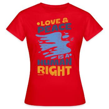 Droits de l’homme Paix - T-shirt Femme - rouge - Devant - AI Model Female 172 dark (172cm)
