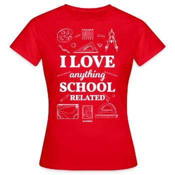 École - T-shirt Femme - rouge - Devant - AI Model Female 172 dark (172cm)