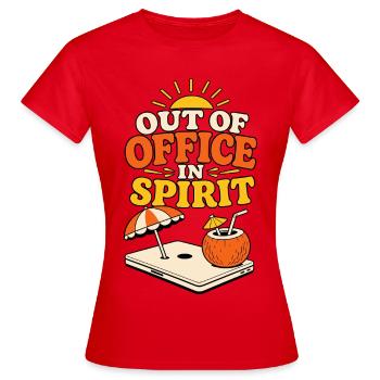 Out of Office in Spirit – Vacation Mode - Women's T-Shirt - red - Front - AI Model Female 172 dark (172cm)