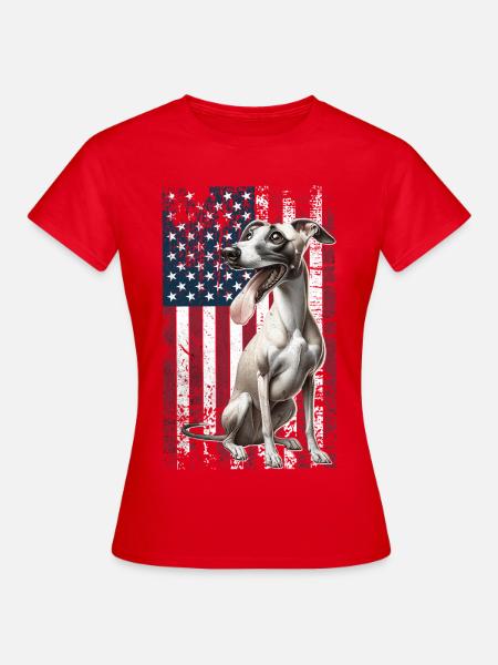 Whippet US Windhund - Frauen T-Shirt - Rot