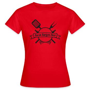 Bacon Burgers Beer - T-shirt Femme - rouge - Devant - AI Model Female 172 dark (172cm)