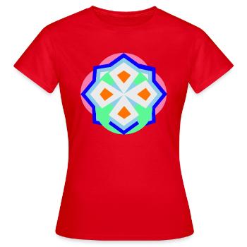 graphic art mosaik mandala bunt - Frauen T-Shirt - Rot - Vorne - AI Model Female 172 dark (172cm)