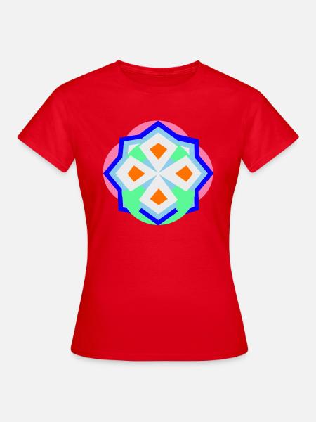 graphic art mosaik mandala bunt - Frauen T-Shirt - Rot