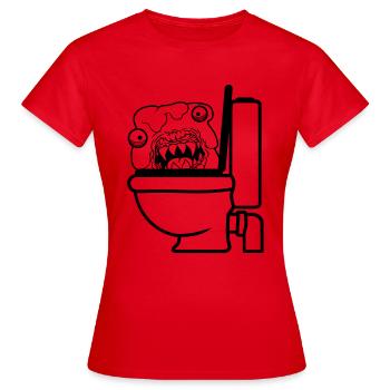 klo toilette scheisse kacke kot wc gefaehrlich baz - Frauen T-Shirt - Rot - Vorne - AI Model Female 172 dark (172cm)