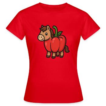 Frange au poivre - T-shirt Femme - rouge - Devant - AI Model Female 172 dark (172cm)