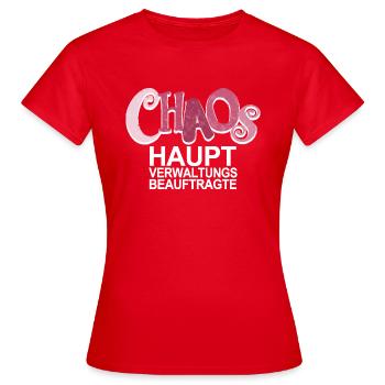 Chaos Beauftragte - lustiger Spruch für Mütter - Frauen T-Shirt - Rot - Vorne - AI Model Female 172 dark (172cm)