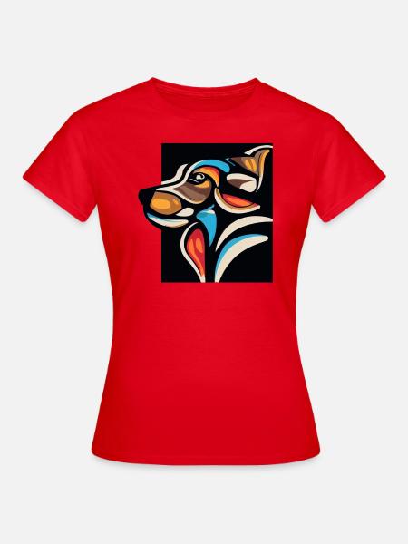 Compagnon canin: Happy Dog Face Tee - T-shirt Femme - rouge