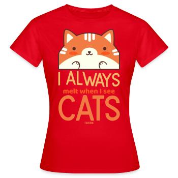 Amoureux des chats Amis chats Enfant - T-shirt Femme - rouge - Devant - AI Model Female 172 dark (172cm)