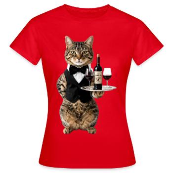 Kellner Tom im Smoking-Chic - Frauen T-Shirt - Rot - Vorne - AI Model Female 172 dark (172cm)