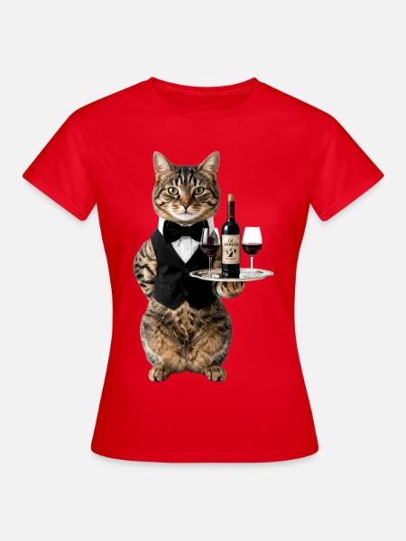 Kellner Tom im Smoking-Chic - Frauen T-Shirt - Rot